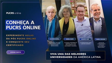 PUCRS Online: cursos gratuitos para estudantes de todo o Brasil. Imagem: Divulgação