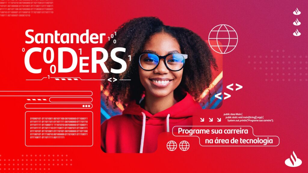 Santander Universidades e Ada Tech oferecem 60 mil bolsas; inscrições para a 5ª edição do Santander Coders. Imagem: Divulgação
