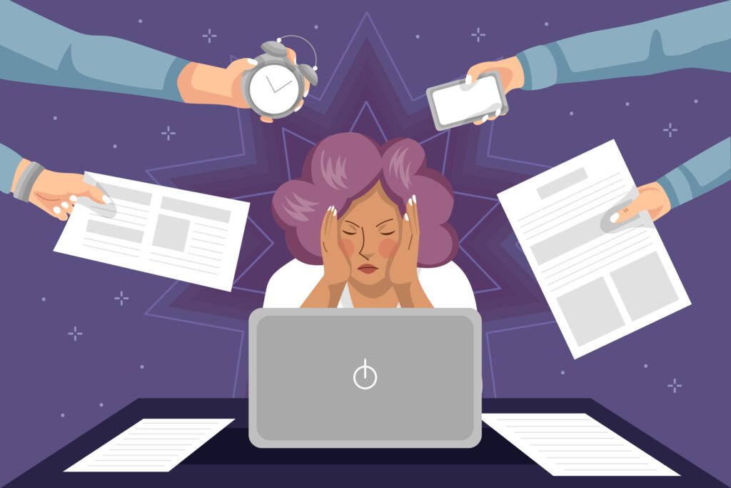 Estresse no trabalho é normal? Imagem: Reprodução/Freepik